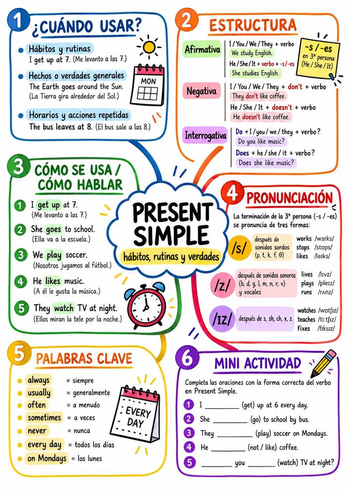 Mapa mental: Present Simple