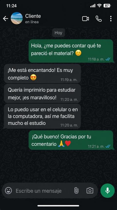 Testimonio de alumno por WhatsApp 1