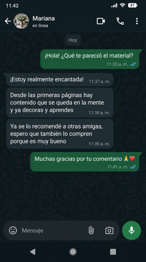 Testimonio de alumno por WhatsApp 2