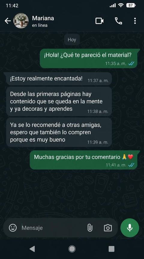 Testimonio de alumno por WhatsApp 2