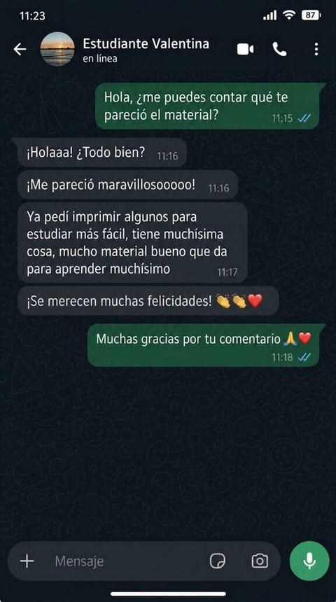 Testimonio de alumno por WhatsApp 4