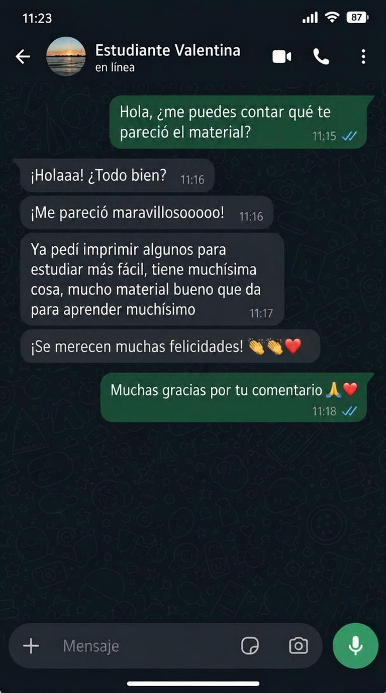Testimonio de alumno por WhatsApp 4